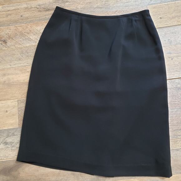 Kasper Dresses & Skirts - Kasper Black Knee Length Career Pencil Skirt 8P Minimal Capsule Office Basic